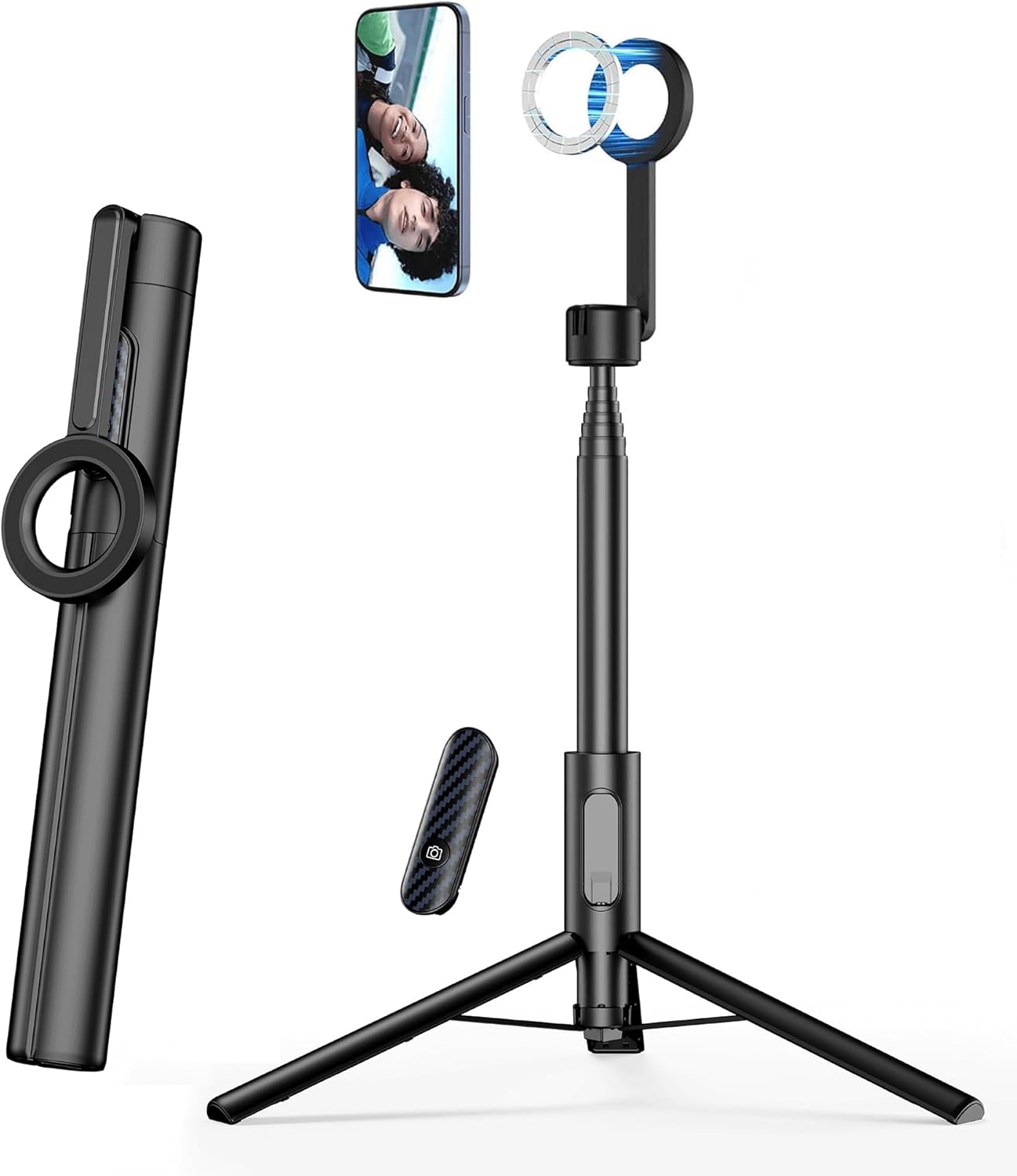 Vera Collect for MagSafe Tripod for iPhone 64 Selfie Stick Tripod Phone with Metal Ring and Remote - Image 2