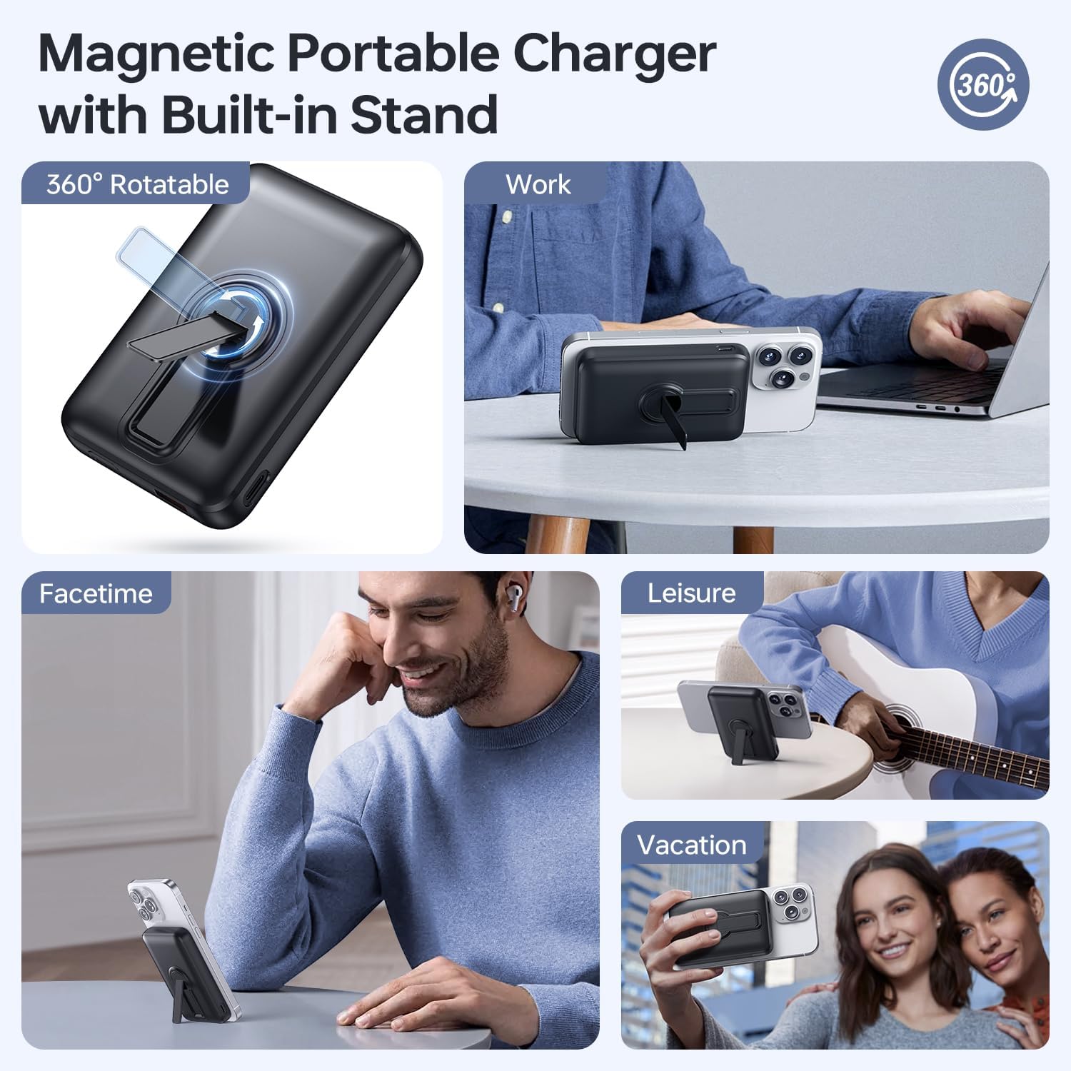 Vera Collect For Magsafe Power Bank, Portable Charger 12000mAh, 22.5W Fast Charging Power Bank - Image 5